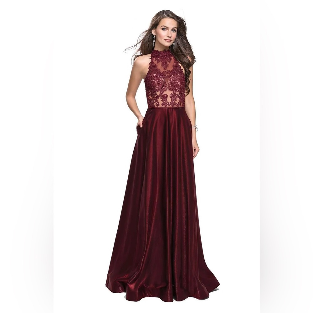 NEW! La Femme 25617 Dress - Garnet, size 2 (S)